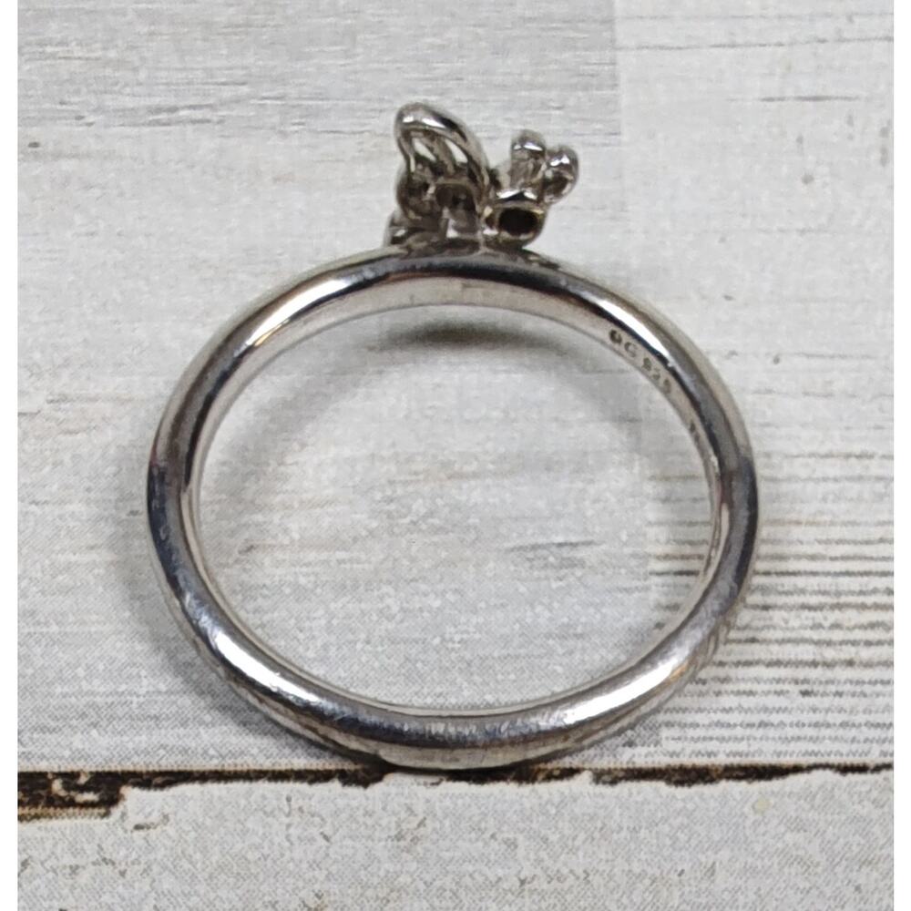 Sterling Silver Stackable Expressions Rhodium But… - image 3